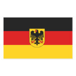 FOUR Germany Tricolor with Coat of Arms Rectangle Sticker