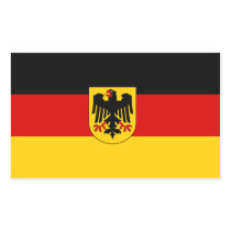 FOUR Germany Tricolor with Coat of Arms Rectangle Sticker