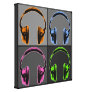 Four Graphic Headphones Gallery Wrapped Canvas