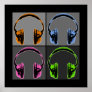 Four Graphic Headphones