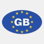 FOUR Great Britain "GB" European Union Flag Oval Sticker