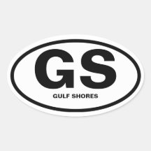 FOUR Gulf Shores, Alabama "GS" Stickers