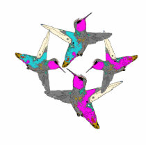 Four Hummingbirds Tree Ornament Photo Sculpture