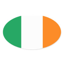 FOUR Ireland Flag Oval Stickers