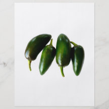 Four Jalapeno Peppers Green Photograph Full Color Flyer