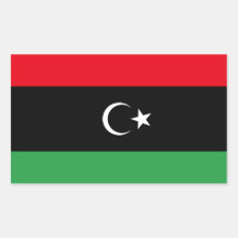 FOUR Kingdom of Libya Flag (1951-1969) Rectangle Stickers