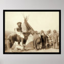 Four Lakota Indian Women in front of Tipi SD 1891 posters