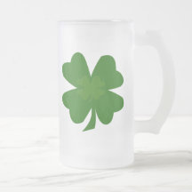 Four-leaf clover beer frosted beer mug