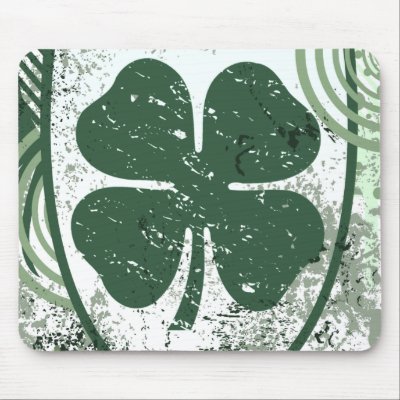 four leaf clover. hi-fi. v2. mouse pad by asyrum