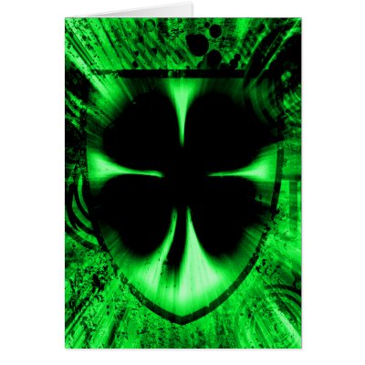 four leaf clover. light burst. greeting cards by asyrum