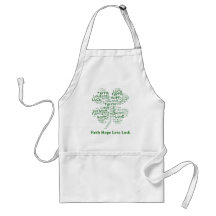 Four Leaf Clover Meaning: Hope, Faith, Love, Luck Aprons