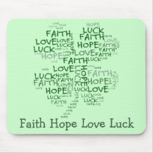 Four Leaf Clover Meaning: Hope, Faith, Love, Luck Mousepad