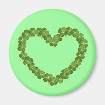 Four Leaf Clover Shamrock Heart Magnets