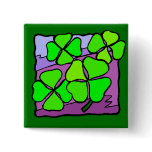 Four Leaf Clovers Pinback Buttons