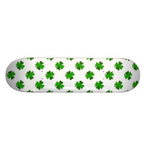 Four leaf clovers in green fade custom skateboard