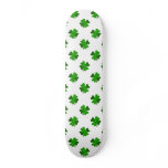 Four leaf clovers in green fade custom skateboard