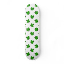 Four leaf clovers in green fade custom skateboard
