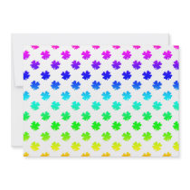 Four leaf clovers in rainbow personalized invitation