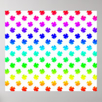 Four leaf clovers in rainbow posters