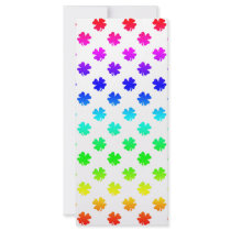 Four leaf clovers in rainbow customized rack card
