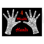 Four Mendhi Hands Greeting Card