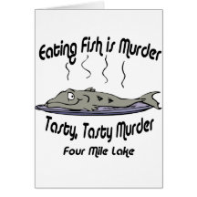 four mile murder black greeting cards