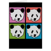 Four Panda Bears Greeting Card