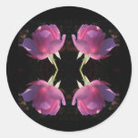 Four Pink Roses Round Sticker