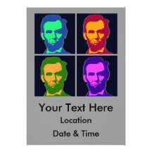 Four Pop Art Abraham Lincolns Invitations