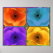 Four Poppies Poster