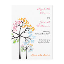 Four Seasons Tree Colour Save The Date Postcard