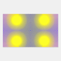 "Four Suns" Geometric Abstract Rectangular Sticker
