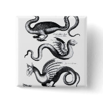 Four types of dragon pinback button