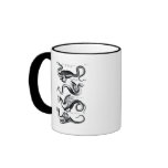 Four types of dragon coffee mugs