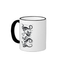 Four types of dragon coffee mugs