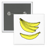 Four Yellow Bananas. Pinback Buttons