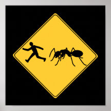 Fourmi de géant de signe de route affiche