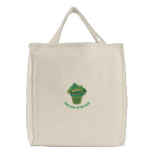 Fourre-tout brodé avec des shamrocks sacs de toile