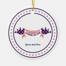 Fourth 4th of July Doves with stars ornament