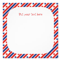 Fourth 4th of July red blue text Party Invitations