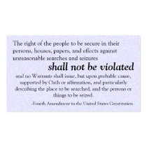 Fourth Amendment trivia cards Business Card Templates