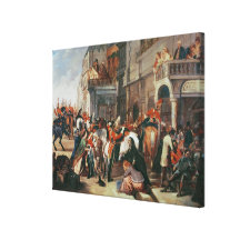 Fourth Dragoon Guards leaving Stretched Canvas Print
