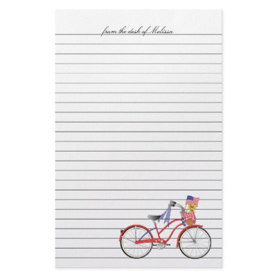Fourth of July Bicycle Personalized Stationery by trennea