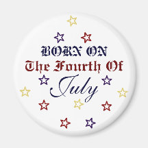 FOURTH OF JULY BIRTHDAY BUTTON REFRIGERATOR MAGNETS