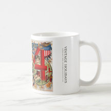 Fourth of July Boy with Fireworks Coffee Mugs