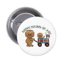 Fourth of July Gingers Boys Buttons
