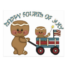 Fourth of July Gingers Boys Post Cards