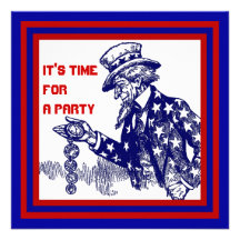Fourth of July PARTY INVITATION ~ EZ2 CUSTOMIZE