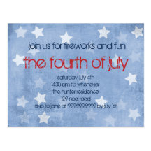 Fourth of July Party Invitation Postcard