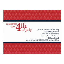 Fourth of July Party Invitation Postcard